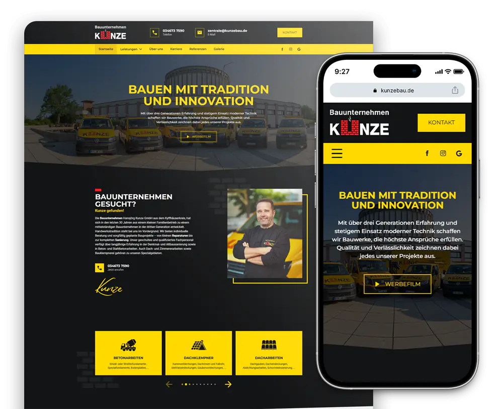 Bauunternehmen Kunze Webdesign