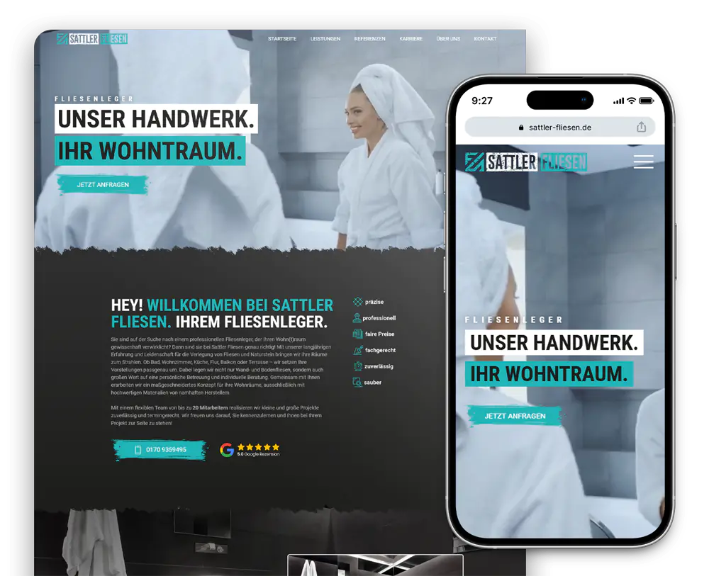 Sattler Fliesenleger Webdesign