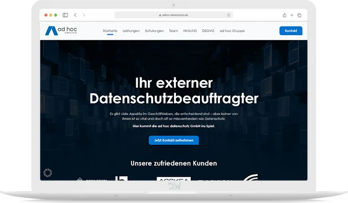 ad hoc datenschutz Webdesign