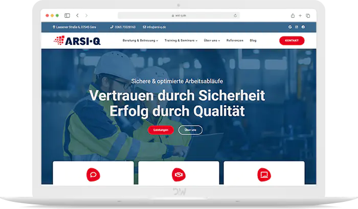 ARSI-Q Arbeitsschutz Webdesign