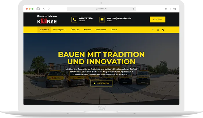 Bauunternehmen Kunze Webdesign
