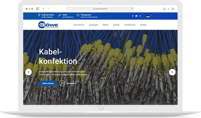 Böwe Elektrik GmbH Webdesign
