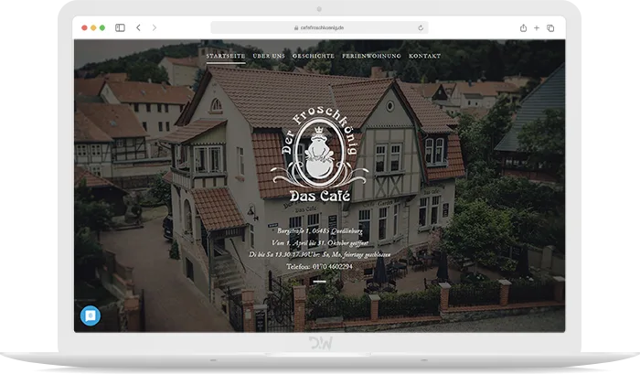 Cafe Froschkönig Webdesign