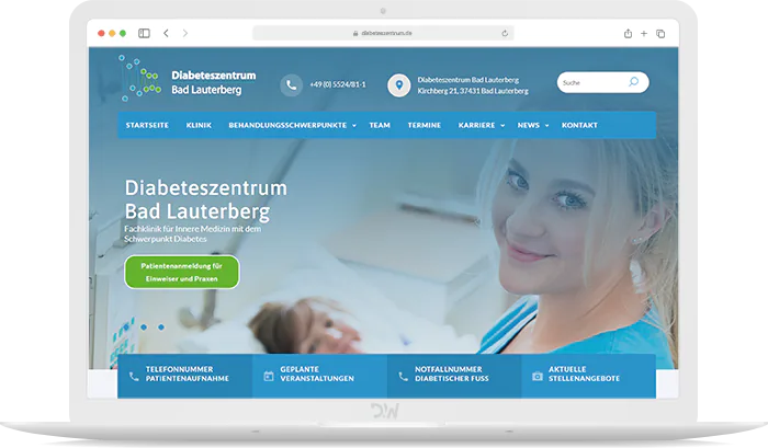 Diabeteszentrum Webdesign