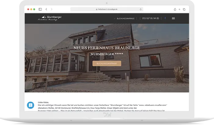 Ferienhaus Braunlage Webdesign
