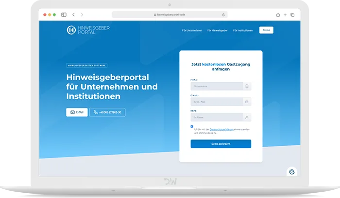 Hinweisgeberportal Webdesign