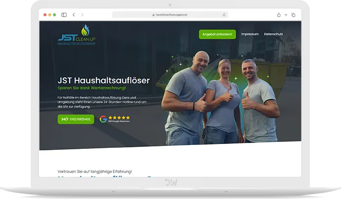 JST Haushaltsauflösung Webdesign