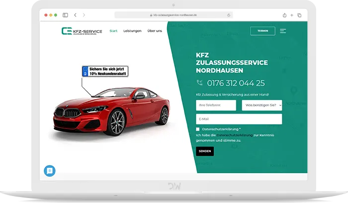 Kfz Zulassungsservice Webdesign