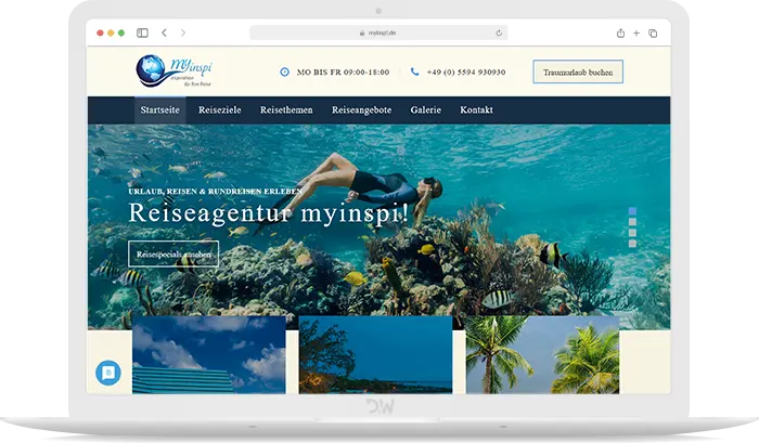 Reiseagentur myinspi Webdesign