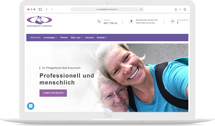 Pflegedienst Fuhrmann Webdesign