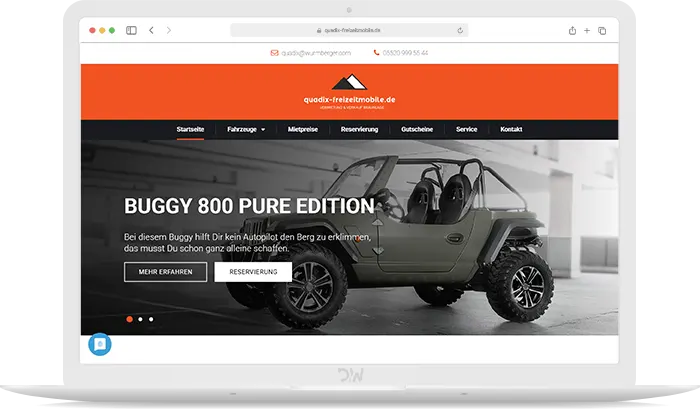 Quadix Verleih & Verkauf Webdesign
