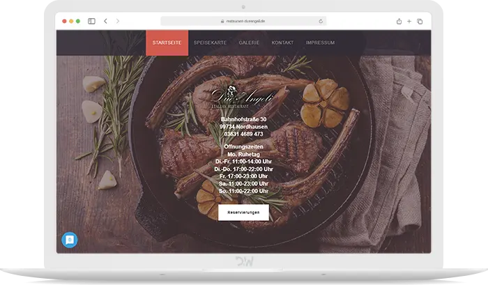 Restaurant Due Angeli Webdesign