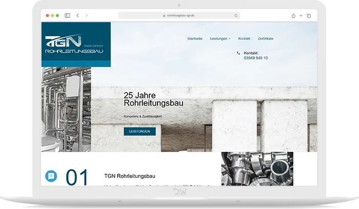 TGN Rohrleitungsbau Webdesign