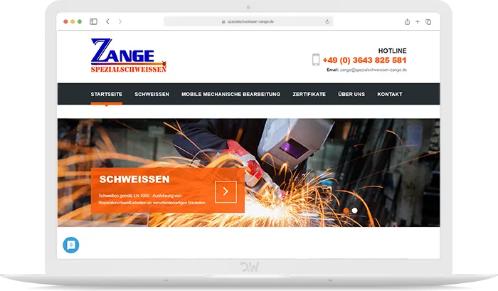 Zange Spezialschweissen Webdesign